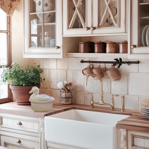 Vintage California White Nesting Duck Lid Oval Casserole Dish - Picture 10 of 16